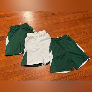 #2 Youth girls boys green white basketball shorts YS small 3 pair GUC reversible